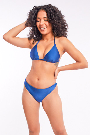 Bikini Solid Azulino Satinado Ala Delta Bikinis Y Ropas De Ba O