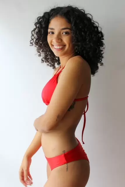 BIKINI SOLID ROJO SATINADO - Imagen 2
